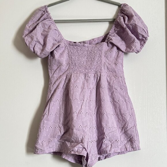 Urban Outfitters XS Purple Romper Short Sleeve - Picture 3 of 4